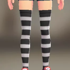 ボーダーサイハイソックス