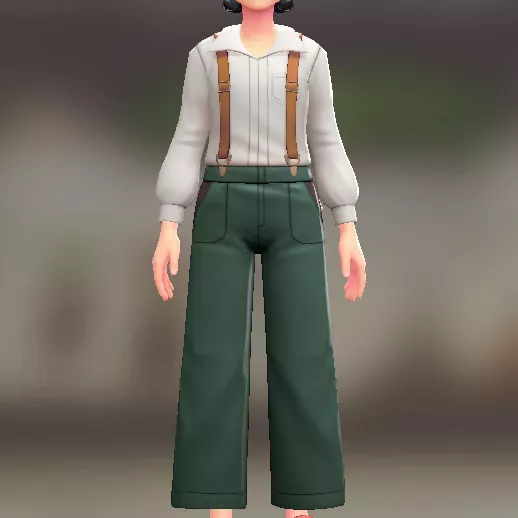 サスペンダーパンツセット