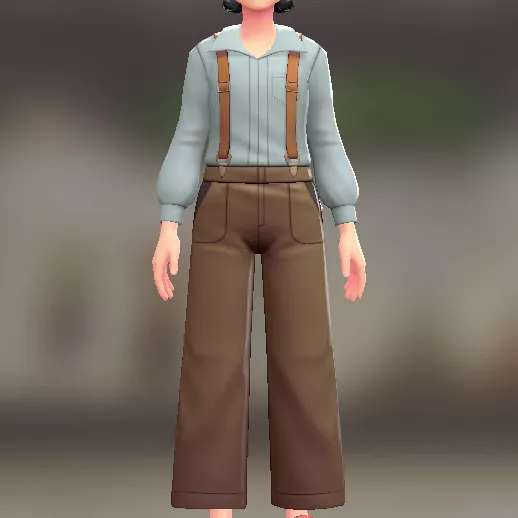 サスペンダーパンツセット