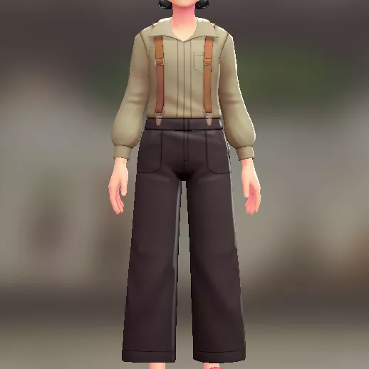 サスペンダーパンツセット