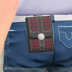 チェックがらスクエアポーチ