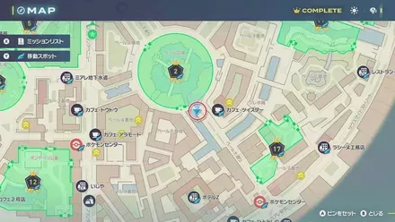 ベンチの場所マップ