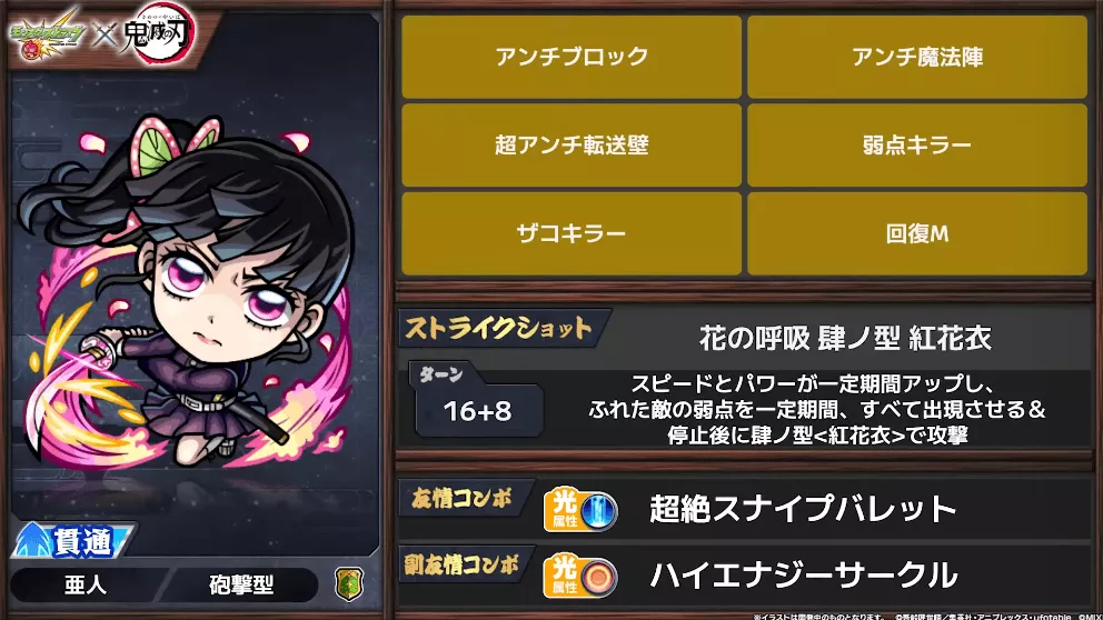 栗花落カナヲ ステータス