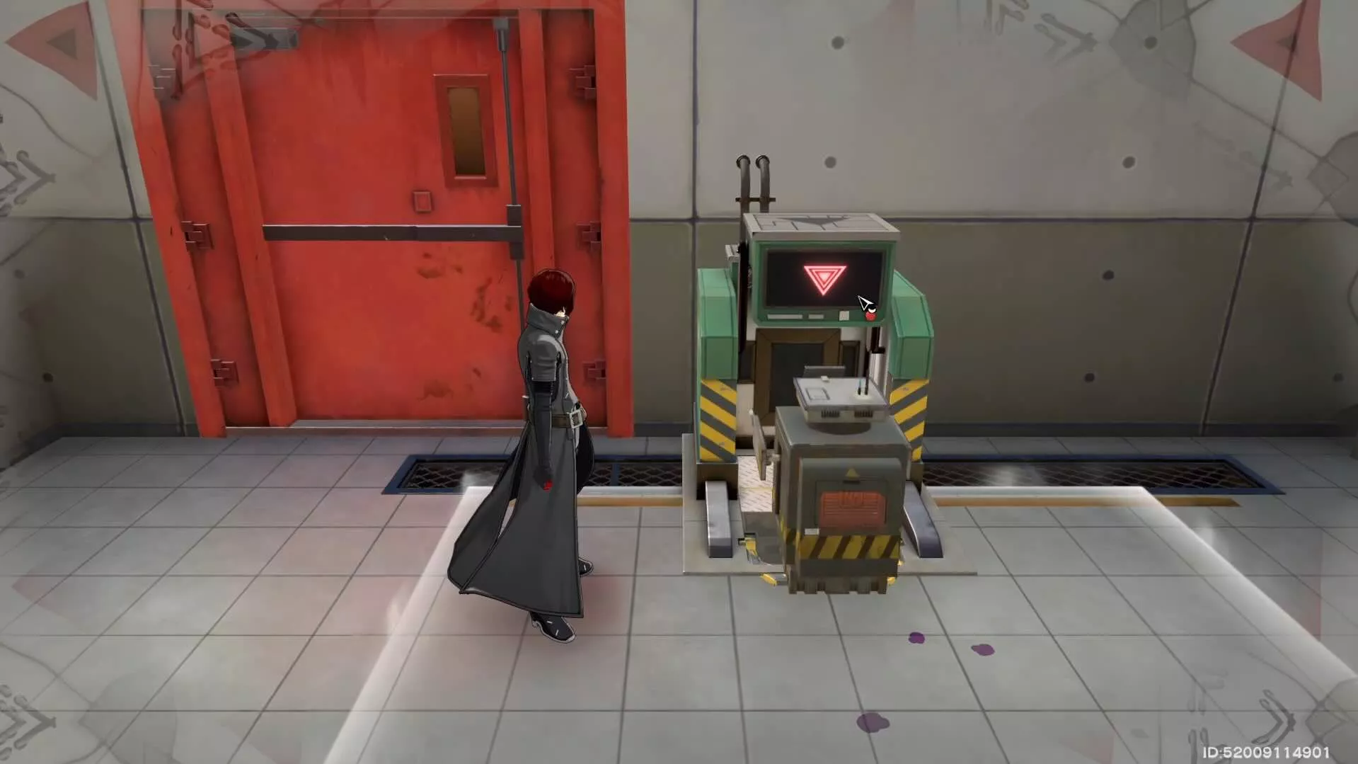 元の場所にあるバッテリーにロボットを設置して扉を開ける