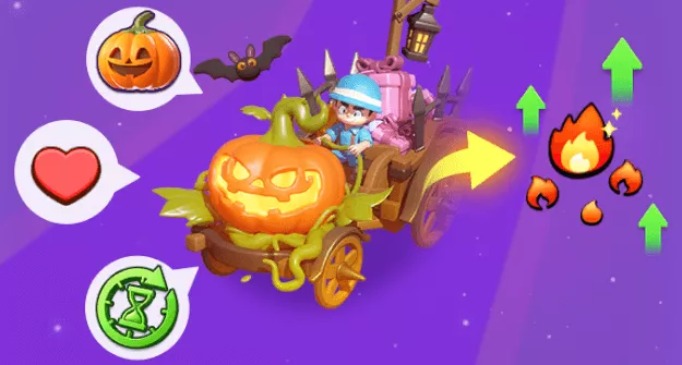 パンプキン馬車を獲得したら発車させて人気レベルを上げる