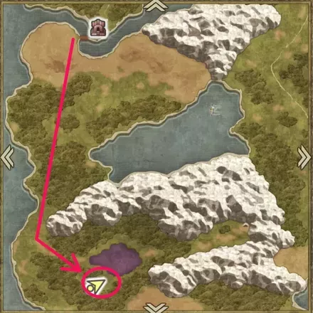 名もなき廃墟までのマップ