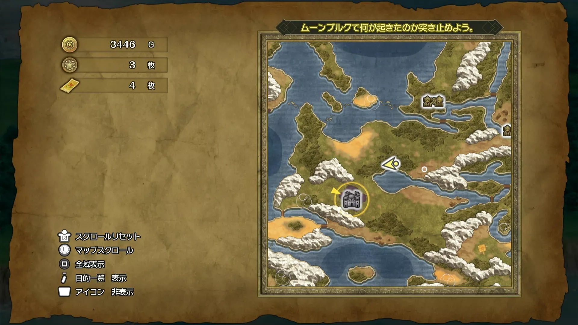 ムーンペタ南部のキラキラ16の場所マップ