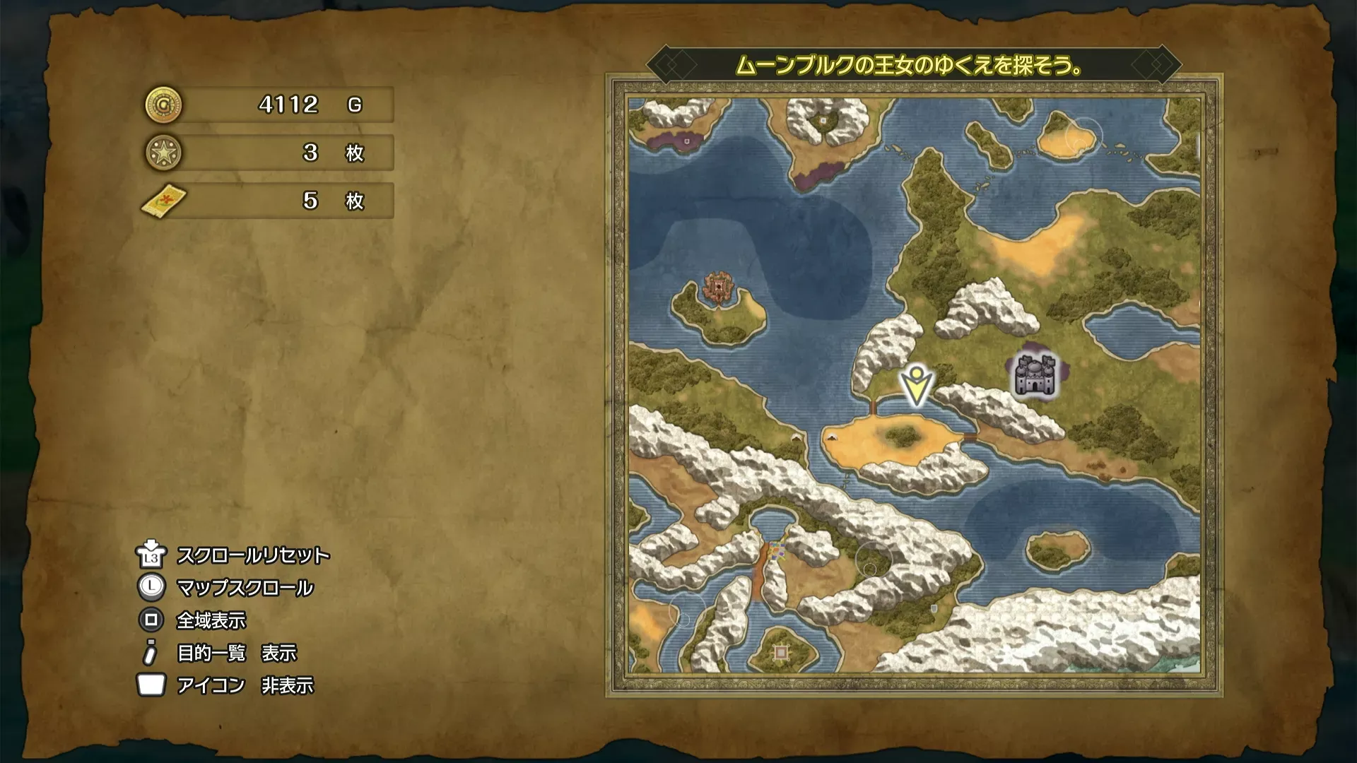 ムーンブルク周辺のひみつの場所11の場所マップ