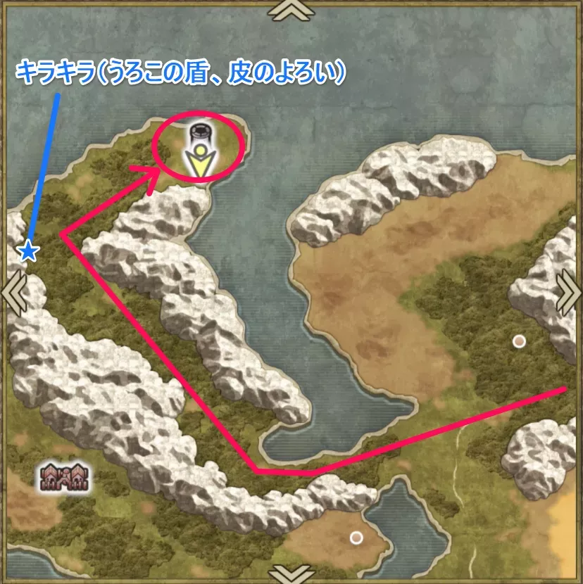 雨のほこらまでのマップ