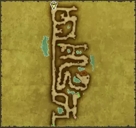 沼地の洞窟地下1階の魔法の鍵の使用場所