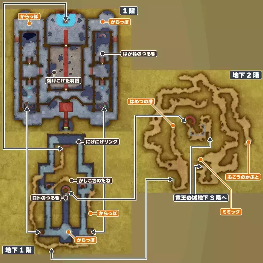 1階は左側から進んで中央通路を通過