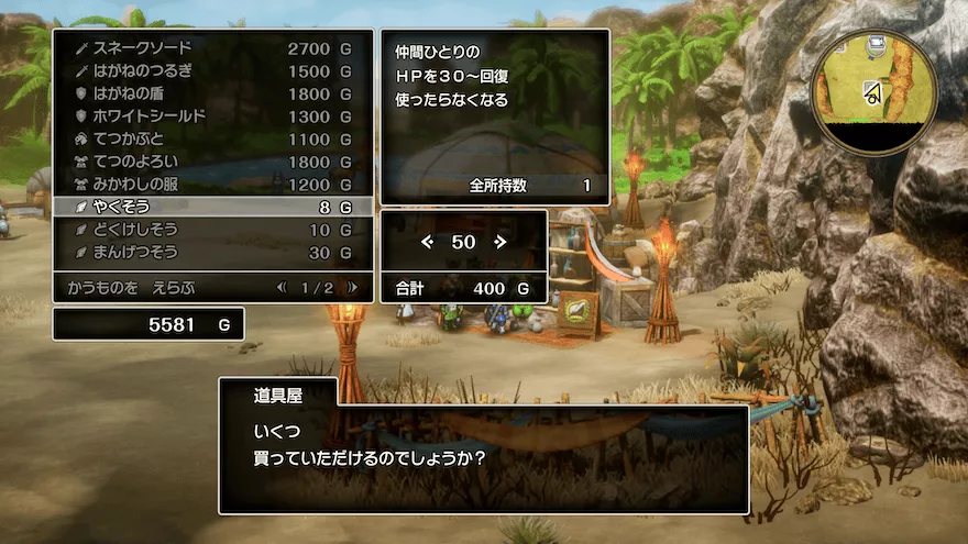 やくそうの購入