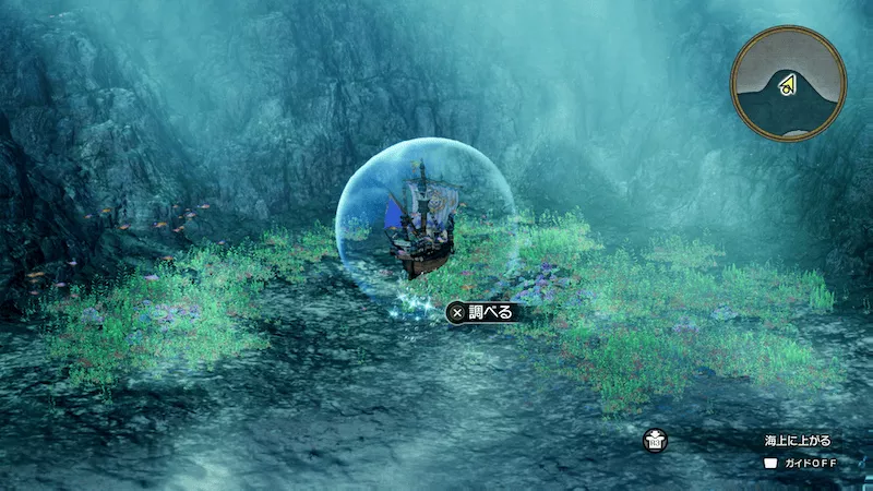 人魚の聖域から北西の海中（中層）のキラキラ87の見た目