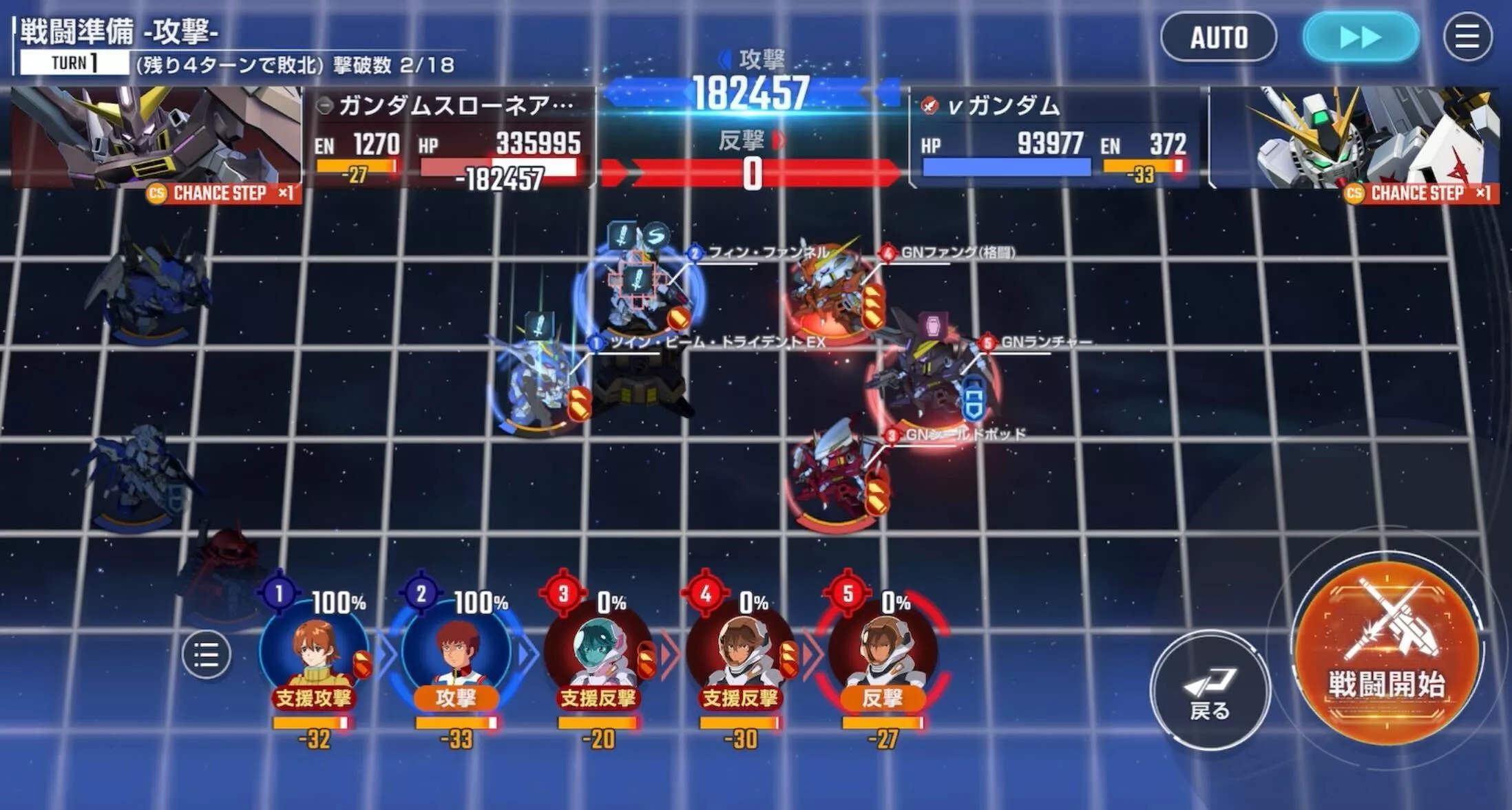 スウェーを使って左右の敵を倒す