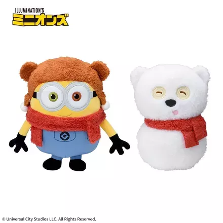 ミニオン　Lぬいぐるみ“ボブ&ゆきだるまティム”