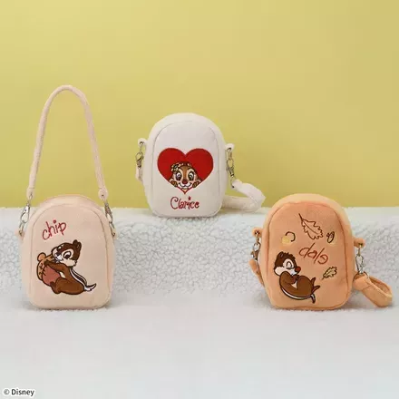 チップ&デール&クラリス　クリア窓付ポーチ　～Fluffy Cuties～