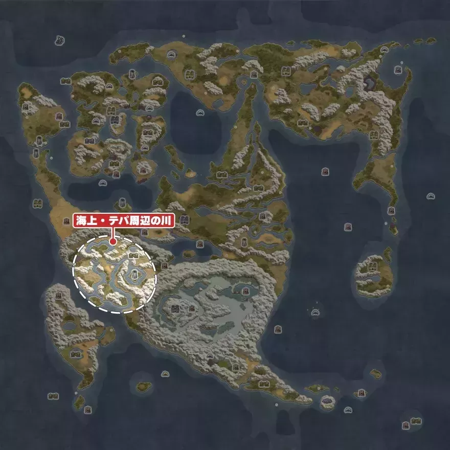 海上・テパ周辺の川の場所画像