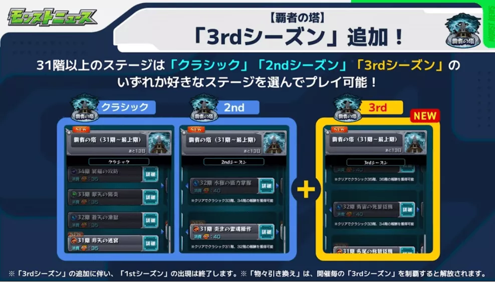 覇者の塔ステージを選択可能