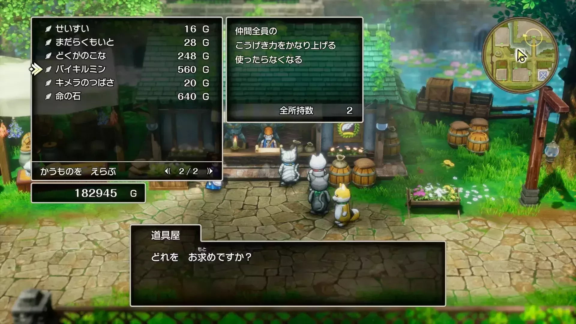 道具屋で希少なアイテムが買える