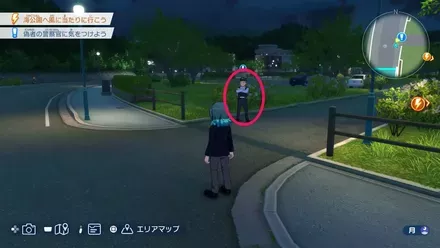 警察官に話しかける