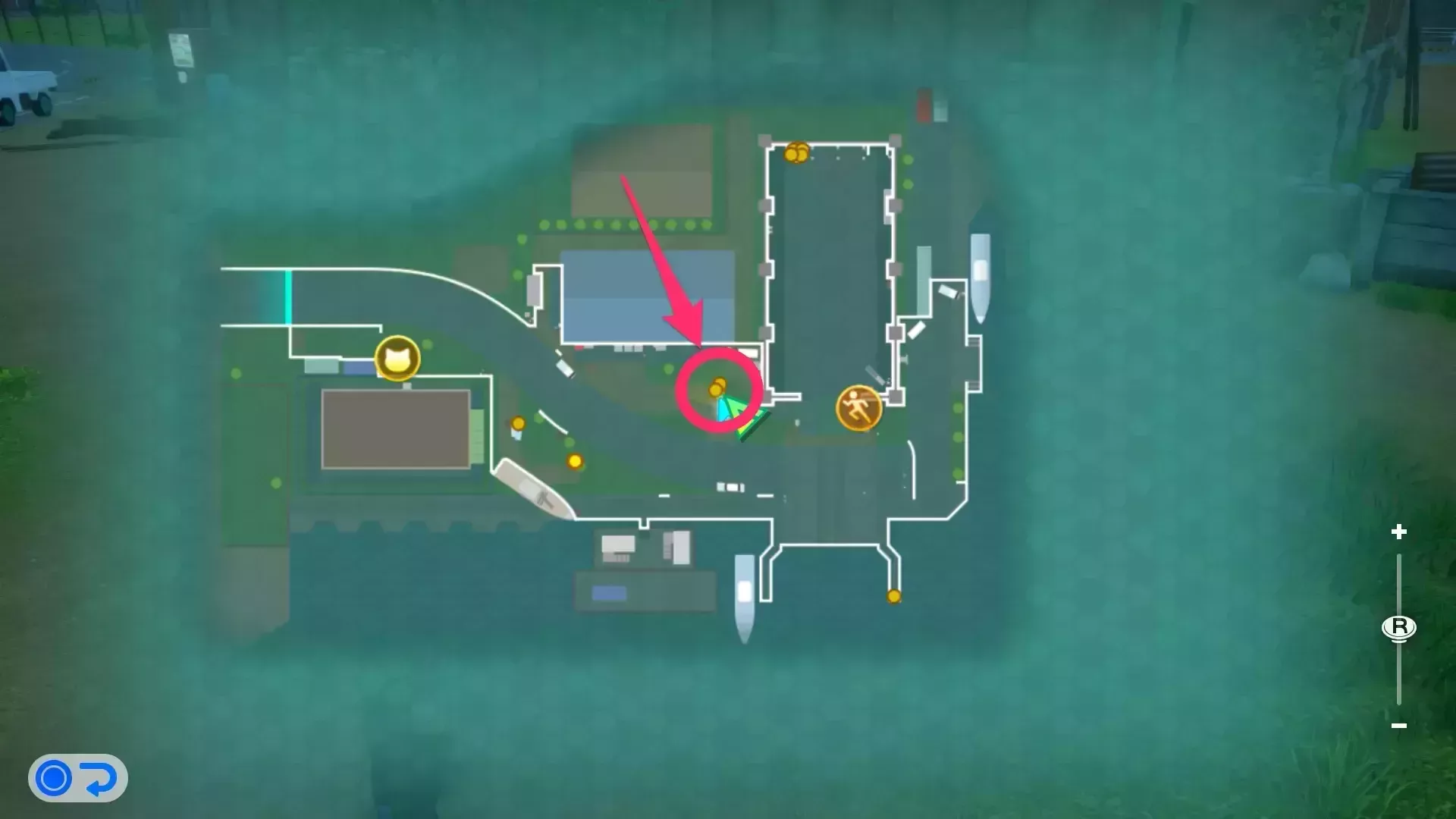 夜に造船所跡へ向かう