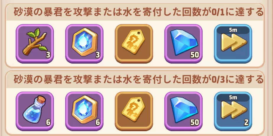 砂漠の暴君報酬