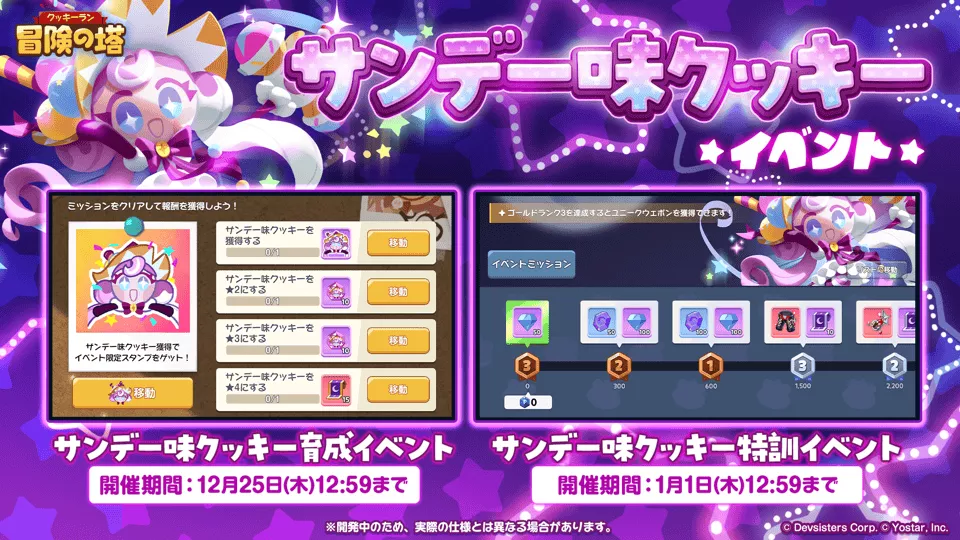 サンデー味クッキー育成/特訓イベント