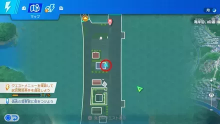 海岸沿いの道に潜む猫のマップ