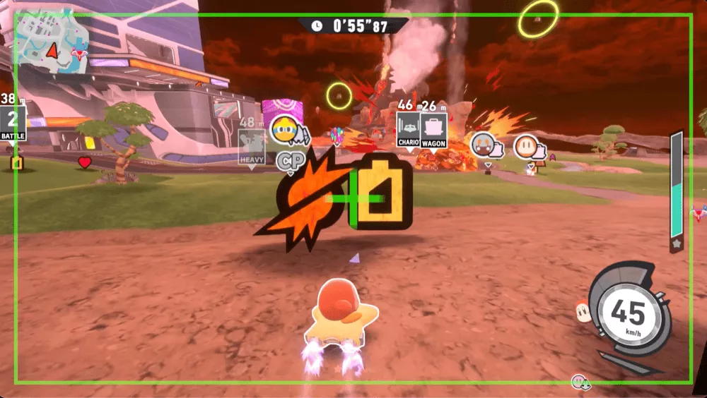 パワーアップアイテムを集めている画像