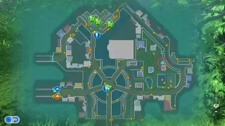 中央エリアの隠れたチェストのマップ