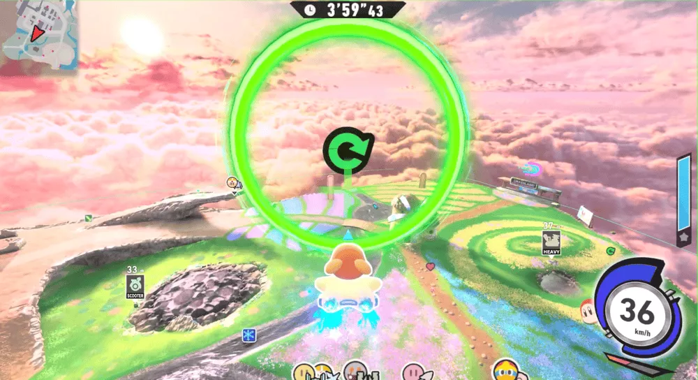 空中のアイテムを取ってる画像