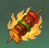 アツアツ肉串焼き画像