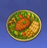 ヴィーガンステーキと健康サラダ画像