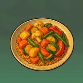 野菜カレー風味炒め画像