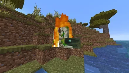 ゾンビオウムガイ燃える