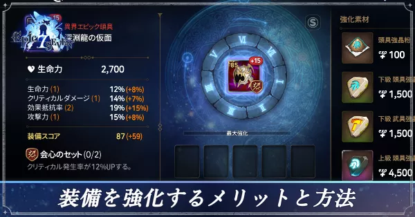 装備を強化するメリット