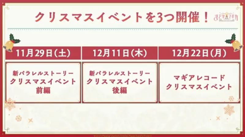 クリスマスイベントを3つ開催