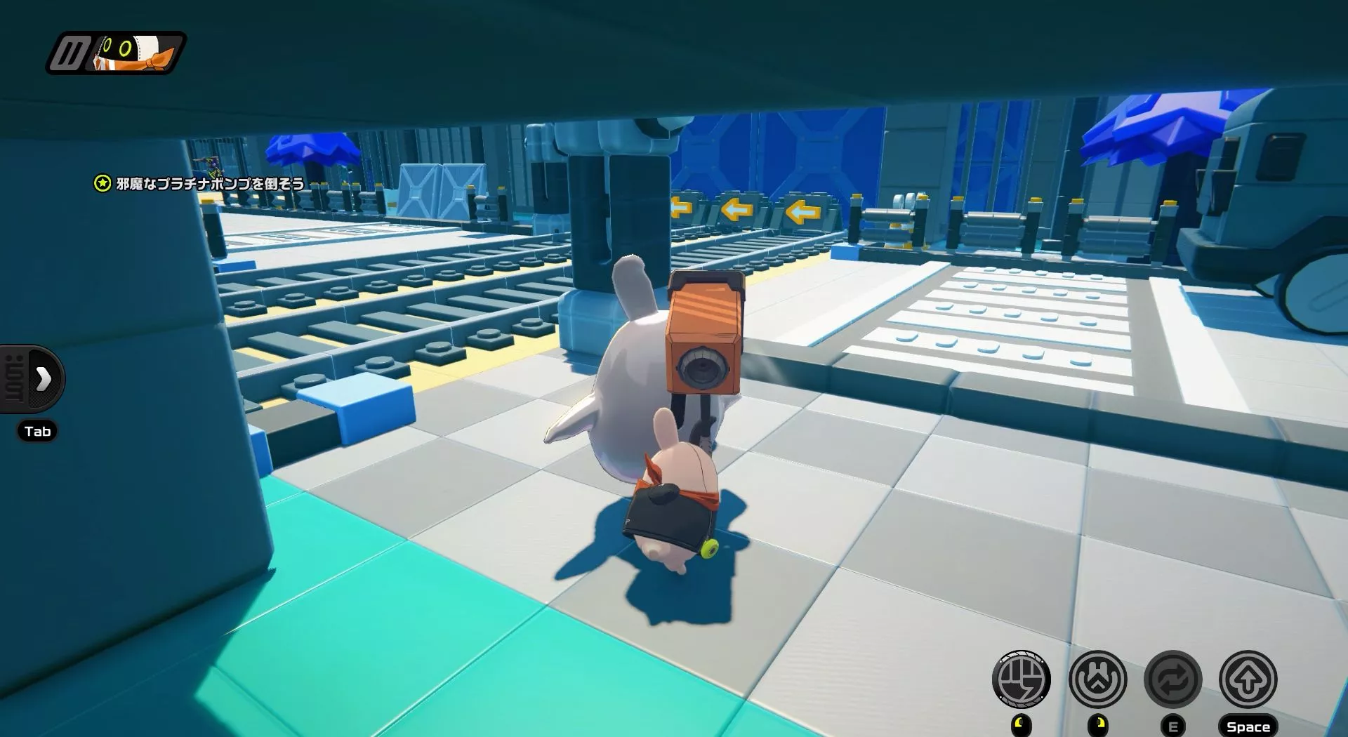 銀色のボンプに追いついたら一回攻撃する