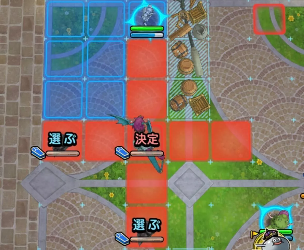 1ターン目に範囲攻撃で敵の数を減らす