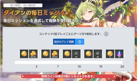 ダイアンのデイリーミッション