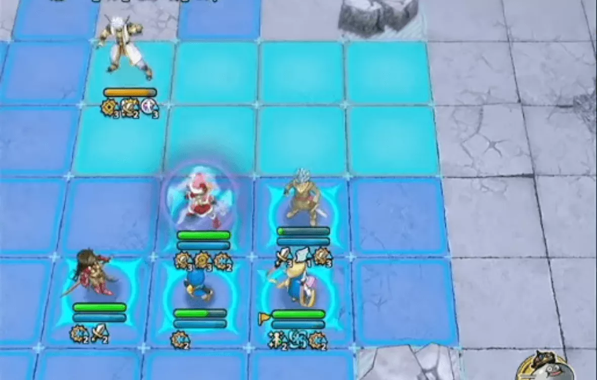 ミレーユは射程外から攻撃して構えを外す