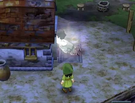 光っている石像