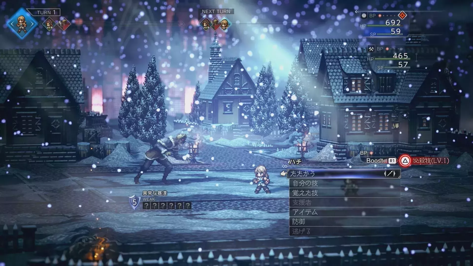 異常な暴漢との戦闘