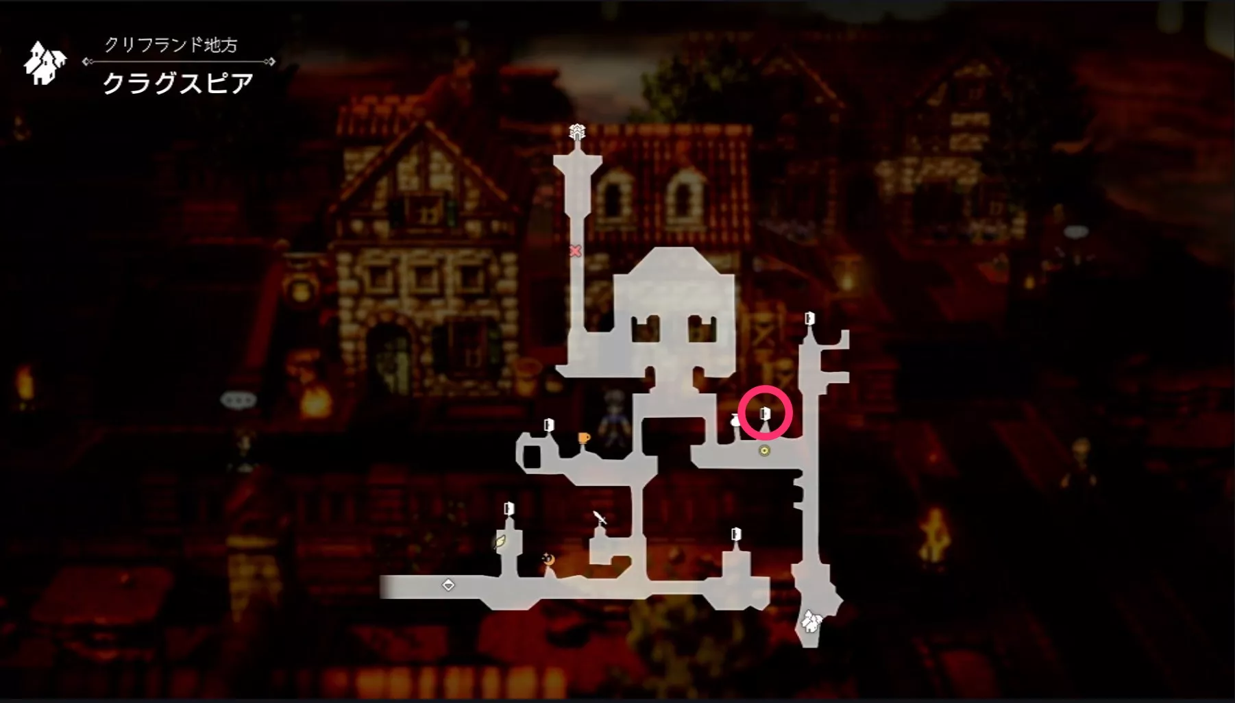 崖の鳥の卵のマップ