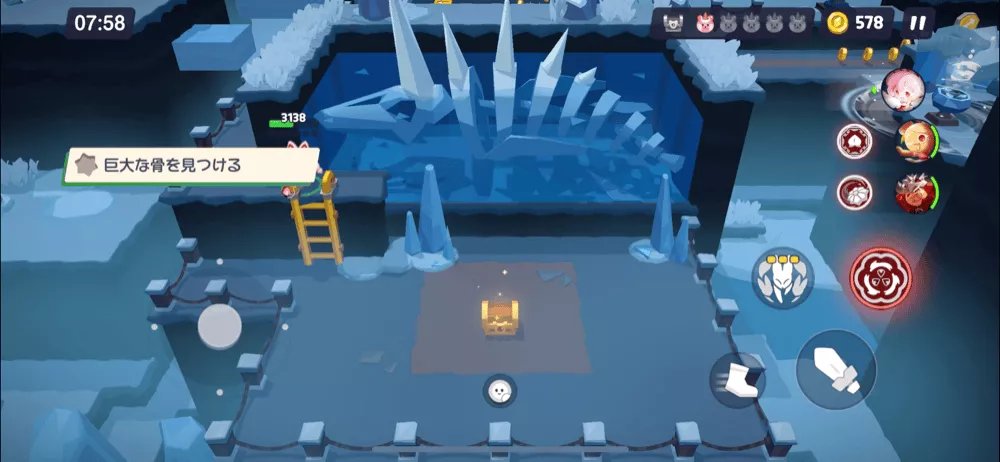 ステージ13-1(ハード)のくまゼリーと宝箱の場所