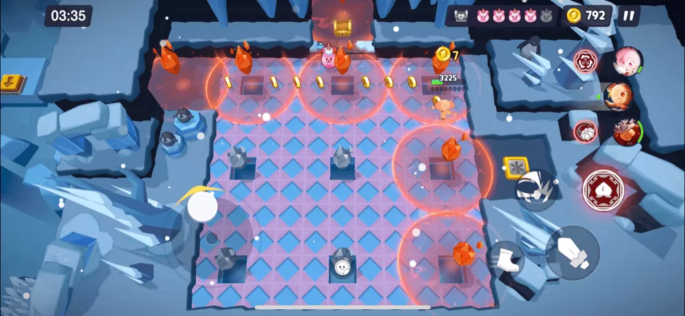 ステージ13-4(ハード)のくまゼリーと宝箱の場所