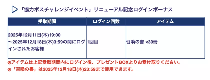 ログインボーナス