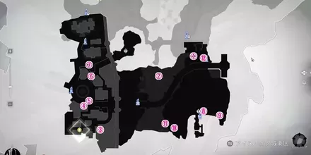 アイスレイク城・東区・上層の全体マップ