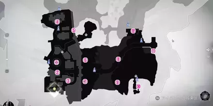 アイスレイク城・東区・上層の全体マップ