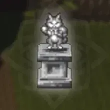 銀のキャットリン像